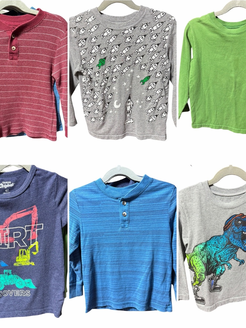 lot bundle of 6 long sleeve tshirts boys 4T